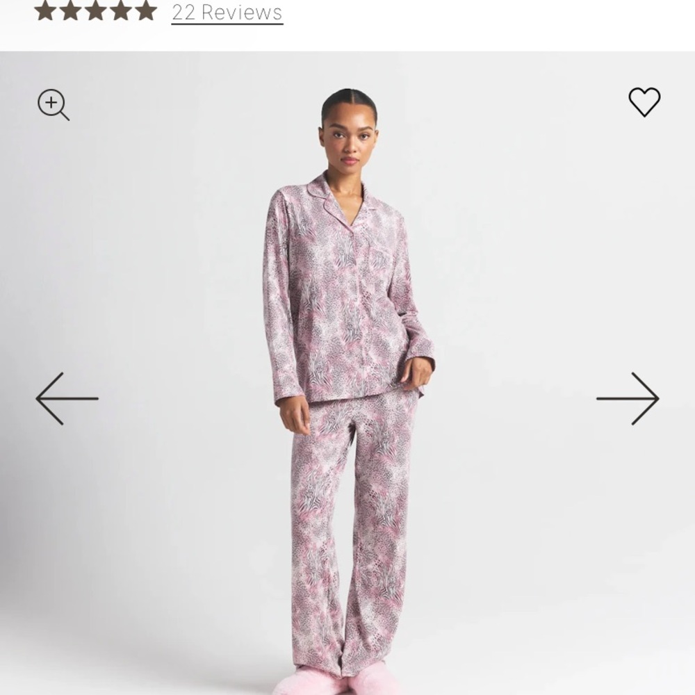 SKIMS Pink Patterned Long-Sleeve Pajama Set